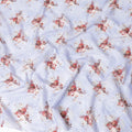 Blizzard blue cotton voile fabric with same tone embroidery having bieg, maroon and brown print in floral design-D6803