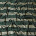 Bottle green synthetic crepe fabric with gold metallic lurex weave in stripe design-D15382 Regal Fabrics