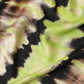 Neon yellow blended viscose fabric with copper brown and black print in fancy design-D12098 Regal Fabrics