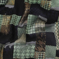Black premium pure French (Fransawi) silk chiffon fabric with same tone and sage green viscose having copper metallic lurex in checks design-D14225