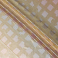 Multicolor premium pure French (Fransawi) silk chiffon fabric with gold metallic lurex in paisley design-D12720