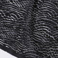 Black lace fabric with same tone embroidery in fancy design-D11791