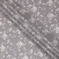 Steel grey cotton voile fabric with beige print in floral design-D15156 Regal Fabrics