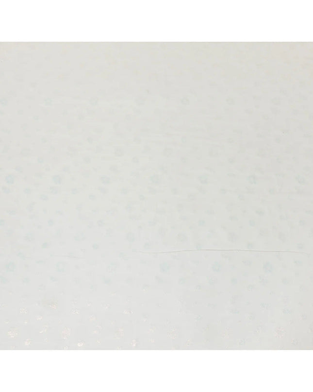 Cream synthetic chiffon fabric with same tone metallic lurex in floral design-D10131 Regal Fabrics