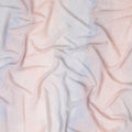 قماش جورجيت صناعي وردي فاتح مع طباعة باللون الأزرق الفاتح بتصميم تجريدي-D10299