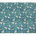 Teal blue viscose crepe fabric with multicolor print in floral design-D13813 Regal Fabrics
