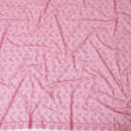 Baby pink Premium pure 100% Swiss cotton voile (Sudanese Thobe) fabric with same tone and hot pink embroidery having stone work in fancy design-D13795