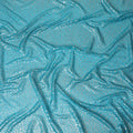 Teal blue Premium pure silk chiffon fabric with multicolor metallic lurex in fancy design-D13141
