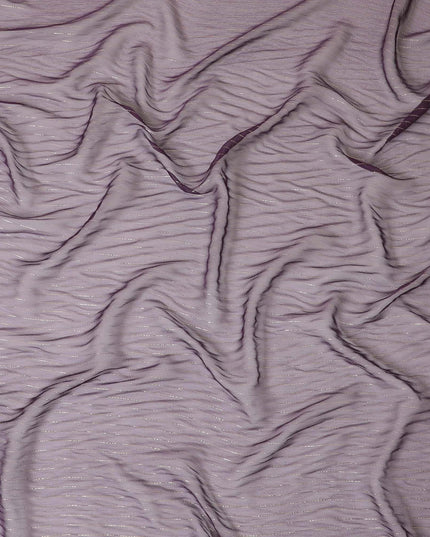 قماش شيفون من الحرير الخالص مع لوريكس معدني ذهبي بتصميم مخطط -D8595