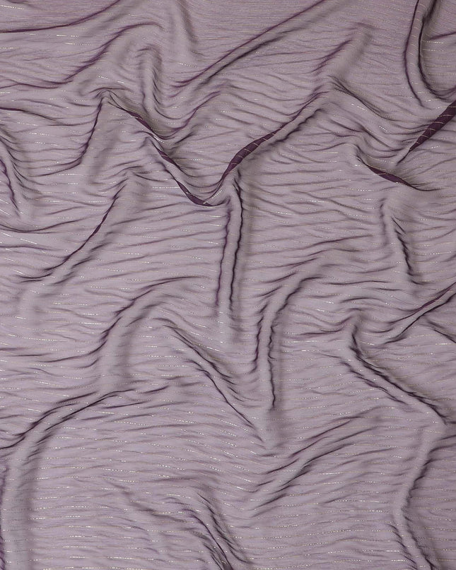 قماش شيفون من الحرير الخالص مع لوريكس معدني ذهبي بتصميم مخطط -D8595