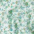 قماش قطني أخضر الشاي مع طباعة باللون الأخضر الزيتوني والأزرق الفاتح والأخضر الباستيل بتصميم الأزهار-D10642