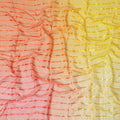 Multicolor synthetic chiffon fabric with gold stripe having same tone metallic dot foil in stripe design-D13653 Regal Fabrics