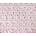 Off white synthetic crepe fabric with magenta purple, brown and black print in floral design-D11035