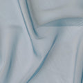 Steel blue plain French lame silk chiffon fabric with shiny finish-D6484