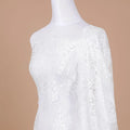 White lace fabric with same tone embroidery in fancy design-D9242 Regal Fabrics