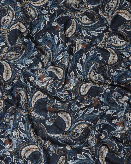 Multicolor printed Premium Italian viscose fabric in Paisley design-D12366 Regal Fabrics