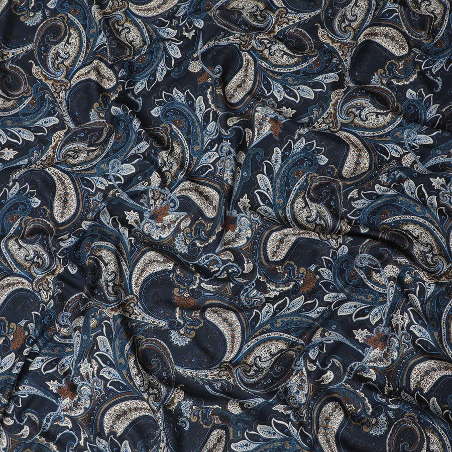 Multicolor printed Premium Italian viscose fabric in Paisley design-D12366 Regal Fabrics