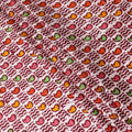 Maroon cotton lawn fabric with multicolor print in abstract design-D14264