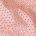 Peach cotton voile fabric with same tone embroidery in chikankari design-D12481