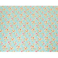 Vista blue uragiri cotton voile fabric with same tone jacquard having olive green, cerise pink, peach and off white print in floral design-D7342 Regal Fabrics