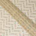 Latte beige Premium pure silk chiffon fabric with multicolor metallic lurex in geometric design-D13136