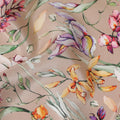قماش فيسكوز بيج لاتيه مع طباعة متعددة الألوان بتصميم الأزهار-D12259