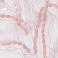 Baby pink nylon tulle fabric with same tone embroidery, sequins and bead work in fancy design-D13969