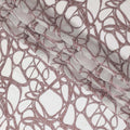 Cream premium pure silk chiffon fabric with rose pink metallic lurex in abstract design-D10540 Regal Fabrics