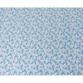 Blue cotton lawn fabric with off white, silver grey and powder blue print in floral design-D10849