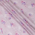 Light pink cotton lawn fabric with off white, lavender and pink print in floral design-D15290