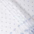 White premium Swiss cotton voile fabric with same tone and baby blue embroidery having stone work in fancy design-D10370