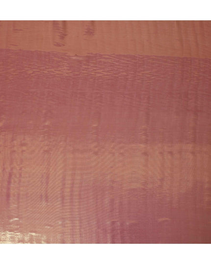 Magenta pink pure silk chiffon with golden metallic lurex in stripe design-D9232