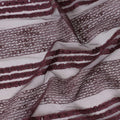 قماش تول نايلون بني شراب مع تطريز وترتر بنفس اللون بتصميم مخطط - D6669