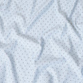 Light sky blue 100% cotton linen shirting fabric with navy blue jacquard in dot design-D7286