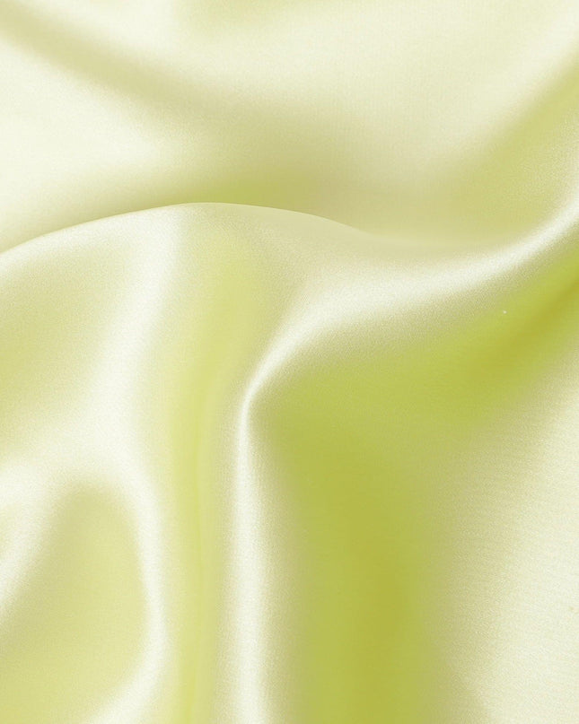 قماش ساتان حرير نقي ممتاز باللون الأخضر الليموني-D12439