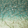 Sage green to forest green premium pure silk chiffon fabric with gold metallic lurex in ombre design-D13715 Regal Fabrics