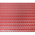 Crimson red pure silk satin fabric with same tone and silver film metallic in stripe design-D11052