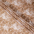 Brown cotton satin fabric with multicolor print in floral design-D15259 - Regal Fabrics