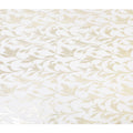 White Premium pure silk chiffon with gold metallic lurex in Leaf design-D11357