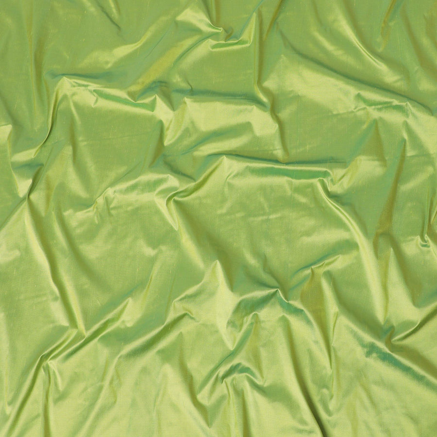 قماش حرير خام نقي ممتاز باللون الأخضر المرسوم -D12052