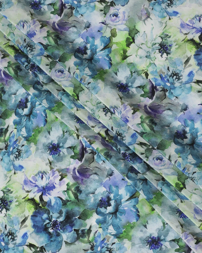 Multicolor viscose crepe fabric in floral design-D13820 Regal Fabrics