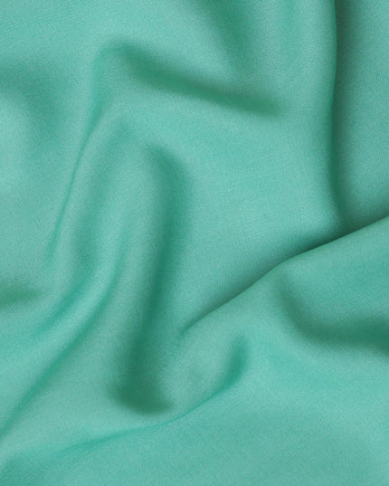 Turquoise green plain pure Italian viscose crepe fabric-D7894 Regal Fabrics