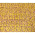 Cyber yellow Premium pure Italian silk blended burnout velvet fabric with magenta purple print in fancy design-D13840