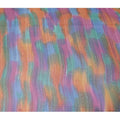 Multicolor Premium pure silk chiffon fabric with gold metallic lurex in stripe design-D12616 Regal Fabrics