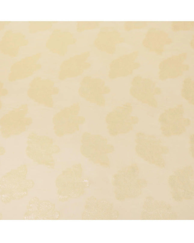 Sepia beige synthetic chiffon fabric fabric with same tone and rose pink metallic lurex in floral design-D13803 Regal Fabrics
