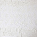 White nylon tulle fabric with same tone embroidery, bead work in floral Design-D11730