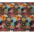 Black premium Italian viscose fabric with multicolor print in floral design-D12531