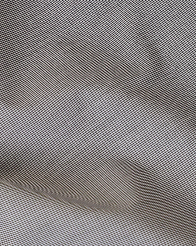 Black, grey and white blended cotton shirting fabric in checks design-D8508
