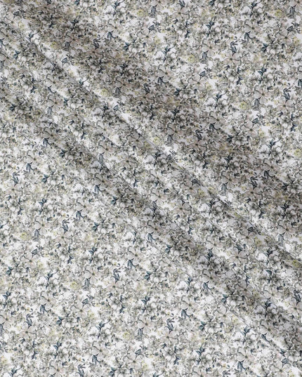 Off white cotton satin fabric with multicolor print in Floral design-D11929 Regal Fabrics
