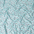 Powder blue cotton lawn fabric with same tone and brownish pink print in leaf design-D15283 - Regal Fabrics